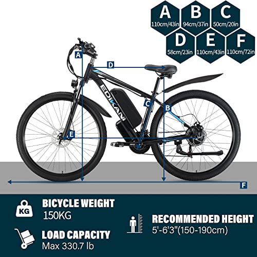 High-Powered Electronic Mountain Bike - 21 Speeds
