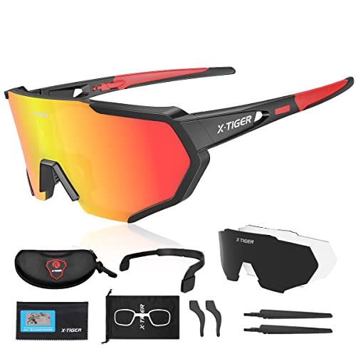 X-TIGER Interchangeable Polarized Cycling Sunglasses
