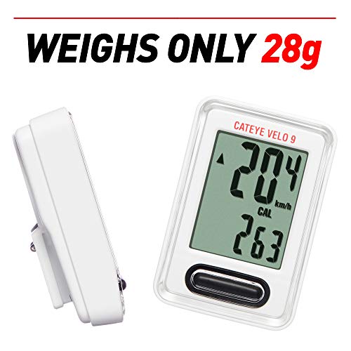 CAT EYE Velo 9: White Wired Bike Computer