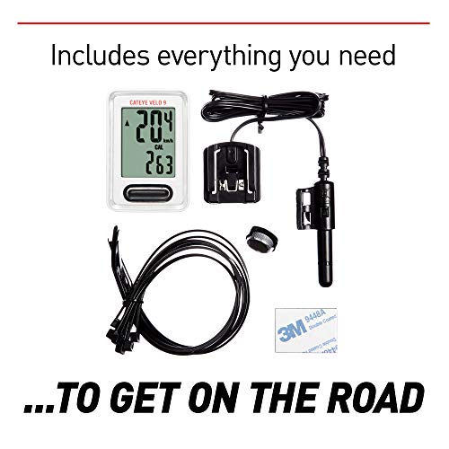 CAT EYE Velo 9: White Wired Bike Computer