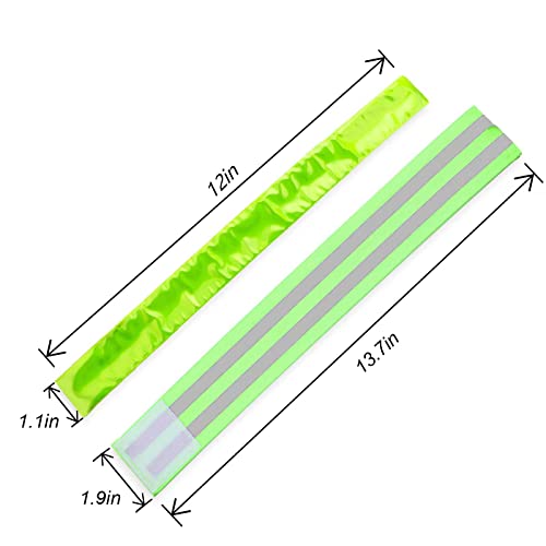4 PCS Reflective Bands for Wrist, Arm, Ankle,Leg. High Visibility Reflective Bands, Safety Reflector Tape Straps,  High Visibility Reflective Gear for Night Running, Cycling, Walking