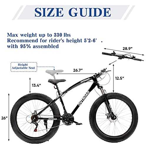 Max4out Fat Tire 21-Speed Mountain Bike