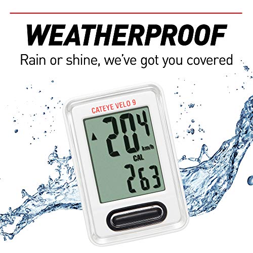 CAT EYE Velo 9: White Wired Bike Computer