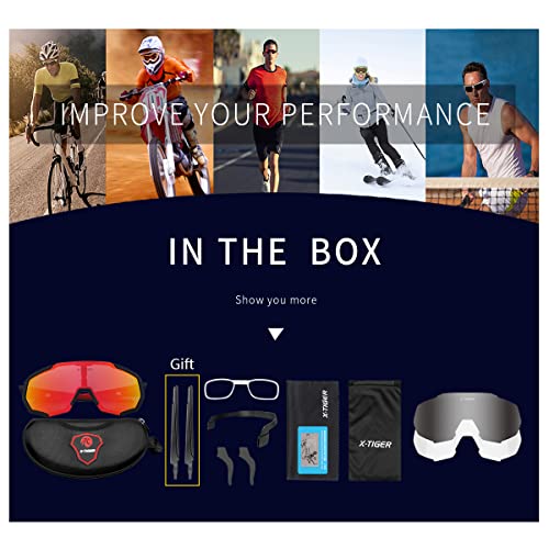 X-TIGER Interchangeable Polarized Cycling Sunglasses