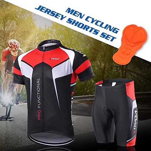 Lixada Men's Cycling Jersey and Shorts Set