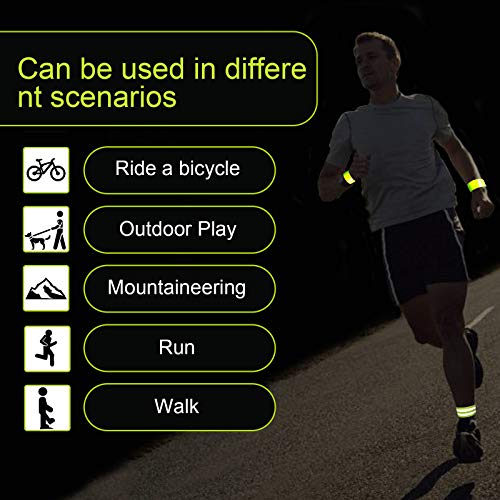 4 PCS Reflective Bands for Wrist, Arm, Ankle,Leg. High Visibility Reflective Bands, Safety Reflector Tape Straps,  High Visibility Reflective Gear for Night Running, Cycling, Walking