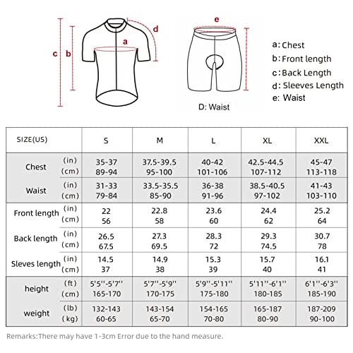 Lixada Men's Cycling Jersey and Shorts Set