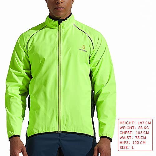 WOLFBIKE Green Long Sleeve Cycling Wind Coat - XL