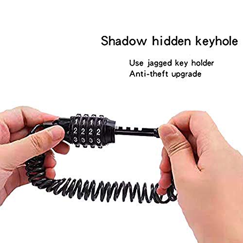 Emoly Bike Lock Cable, 5.9 Ft Portable Mini Bicycle Lock Security 4 Digit Resettable Combination Coiling Cable Lock for Baby Strollers, Suitcases and Laptop Bags
