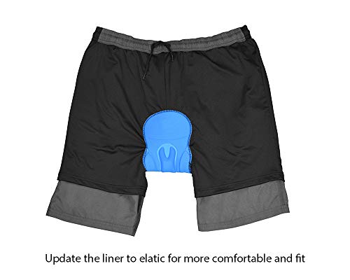 EZRUN Men's 3D Padded MTB Shorts - Grey/Black