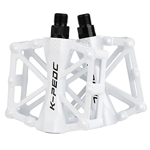 White Aluminium CNC Bike Pedals for MTB BMX