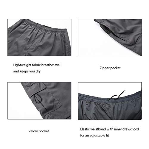 EZRUN Men's 3D Padded MTB Shorts - Grey/Black