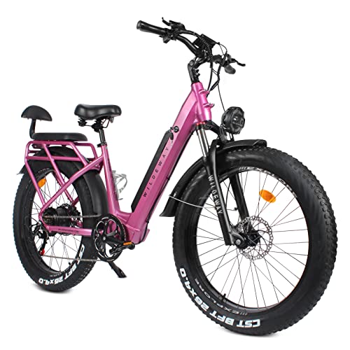 Wildeway Purple Electric Cruiser Bike - 750W Motor
