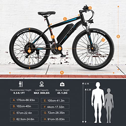 Electric Mountain Bike 350W 26" for Adults