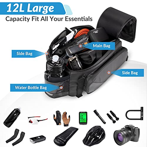 Waterproof Rear Rack Bag with Bottle Holder