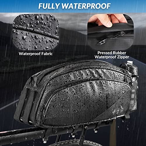 Waterproof Rear Rack Bag with Bottle Holder