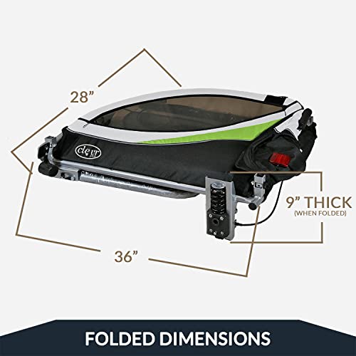 ClevrPlus Deluxe 3-in-1 Double 2 Seat Bicycle Bike Trailer Jogger Stroller for Kids Children | Foldable w/Pivot Front Wheel, Green