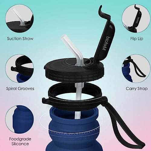 Collapsible Leak-Proof Silicone Water Bottle - 11oz