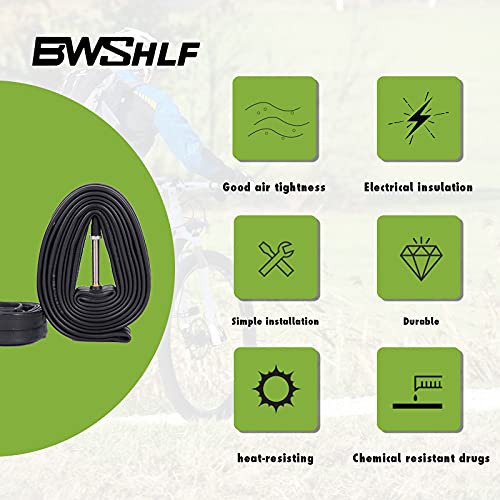 BWSHLF Bike Inner Tube 700x18/25C Bicycle Replacement Butyl Inner Tube with 48mm Presta Valve for Road Bikes (2 Pack)