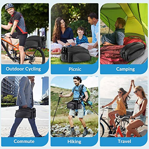 Waterproof Rear Rack Bag with Bottle Holder