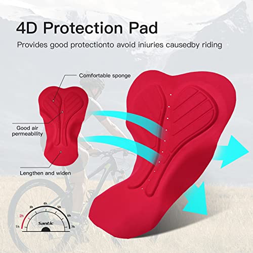 Santic Men's Cycling Bibs Shorts Cycle Wear Tights 4D Padded Road Bike Bicycle Shorts with Pocket