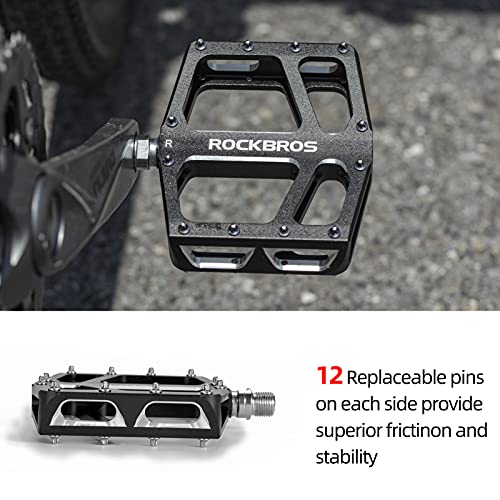 ROCKBROS Bike Pedals Aluminum MTB Platform 9/16