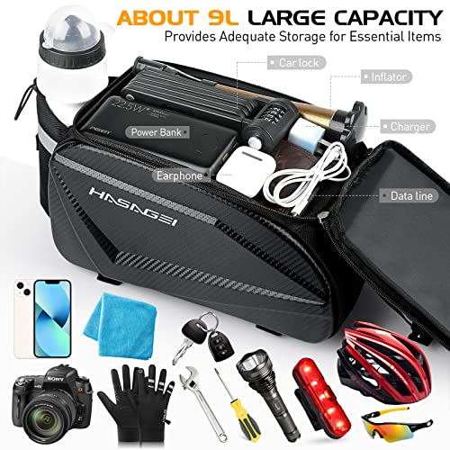 Waterproof Bike Trunk Storage Bag - 9L Capacity