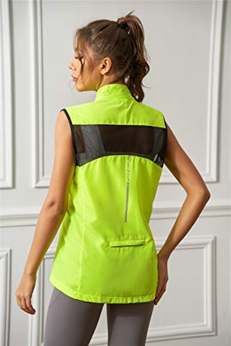 ROWAI Women's Packable Windbreaker Jacket Resistant Convertible Cycling Running Jacket Lightweight Windproof Water Yellow S