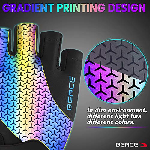 BEACE Cycling Gloves Bike Gloves Biking Gloves Half Finger Road Bike Bicycle Gloves for Men and Women-5MM Breathable Anti-Slip Shock-Absorbing Pad Gym Motorcycle Light Weight Mountain Bike Gloves