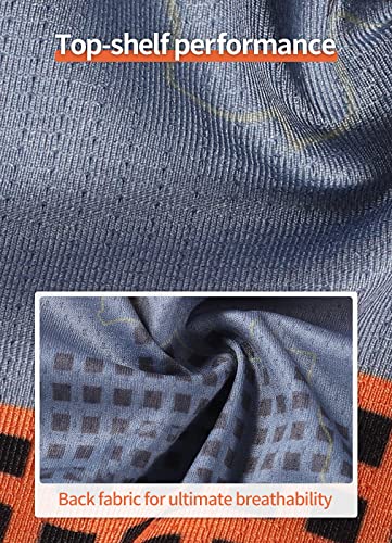 BERGRISAR Cycling Jersey Mens Bike Shirts Short Sleeve Bicycle Biking Clothes with Pockets Reflective Orange Size Large