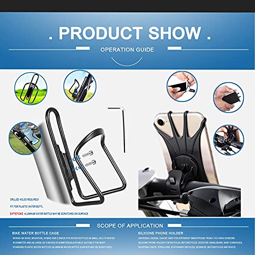 Bicycle Bottle Cage with Phone Mount (2-Pack)