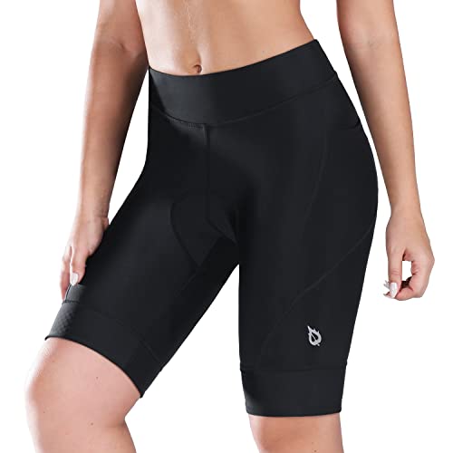 BALEAF Padded Bike Shorts Women 4D Padding Cycling Shorts Biking Bicycle Pockets UPF50+, Black M
