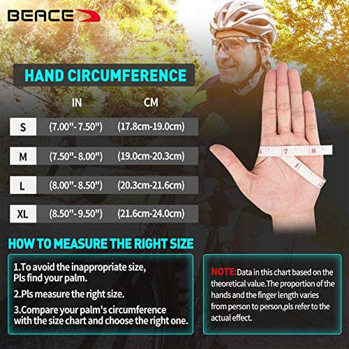 BEACE Cycling Gloves Bike Gloves Biking Gloves Half Finger Road Bike Bicycle Gloves for Men and Women-5MM Breathable Anti-Slip Shock-Absorbing Pad Gym Motorcycle Light Weight Mountain Bike Gloves