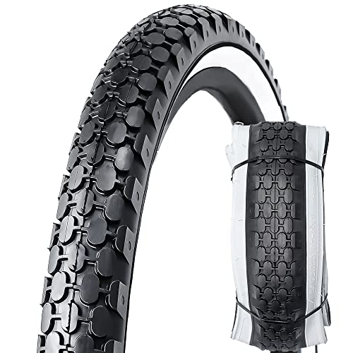 MOHEGIA Bike Tire,26" x 2.125" Folding Beach Cruiser Bicycle Replacement Tires/White Side Wall