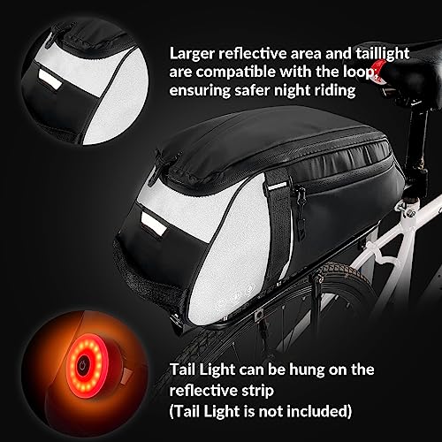 Reflective Rear Bike Rack Bag, Water Resistant, 8L