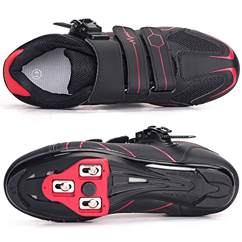 Red Delta-Compatible Road Cycling Shoes for Men