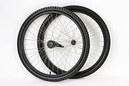 26 inch Black Coaster Brake Wheel Set Beach Cruiser Bike Bicycle with Tires and Tubes
