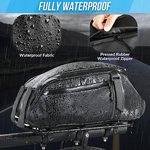 Reflective Rear Bike Rack Bag, Water Resistant, 8L