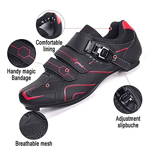 Red Delta-Compatible Road Cycling Shoes for Men