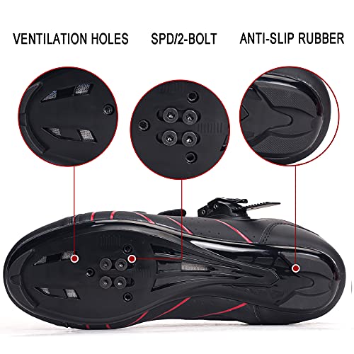 Red Delta-Compatible Road Cycling Shoes for Men