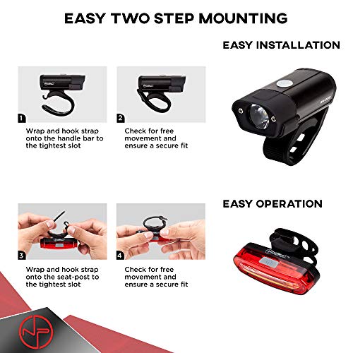 Powerful Rechargeable Bike Light Set for Night Riding