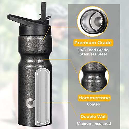 Stainless Steel Cycling Water Bottle - Double Wall Vacuum Insulated