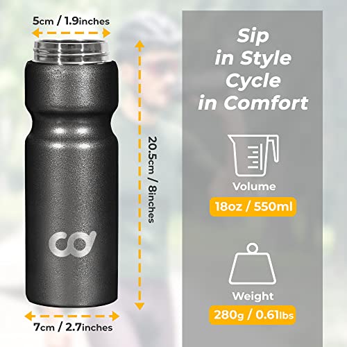Stainless Steel Cycling Water Bottle - Double Wall Vacuum Insulated
