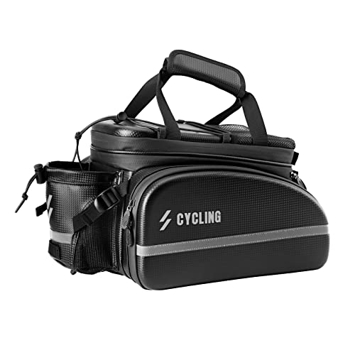 ROCKBROS Rear Rack Carbon Leather Pannier