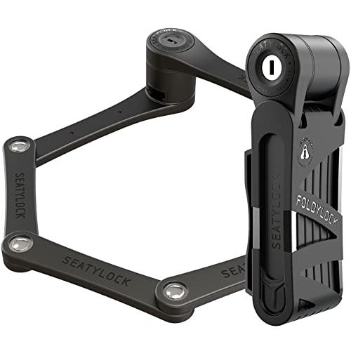 FoldyLock Mini Folding Bike Lock - Patented Lightweight Bicycle Lock - Heavy Duty Anti Theft Smart Secure Guard with Key and Case for Electric Scooter or Fixie and Folded Bikes - 75 cm
