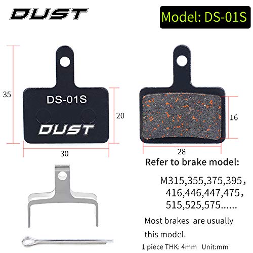 CYCEARTH 4 Pairs Bicycle Bike Disc Brake Pads (Semi-Metallic/Sintered Metal) for TRP Tektro Shimano Deore Br-M575 M525 M515 T615 T675 M495 M486 M485 M475 M465 M447 M446 M445 M416 M415 M395 M375 M355