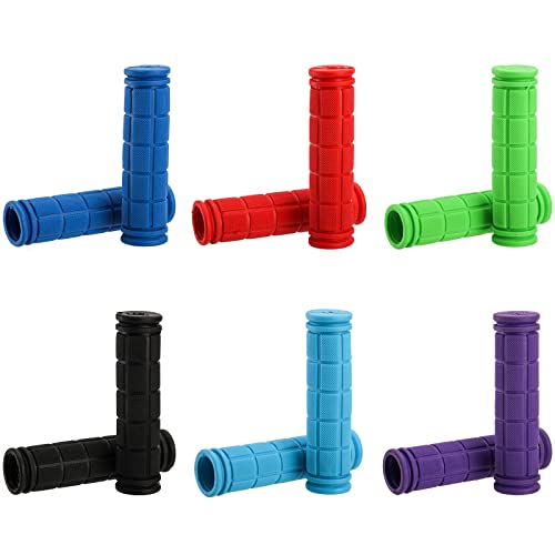 Suwimut 12 Pieces Bike Handlebar Grips for Kids Girls Boys, Non Slip Soft Rubber Bicycle Grips for Scooter, Cruiser, Mountain Bike, Foldable Bike, BMX