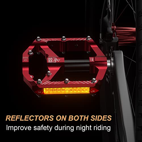 Mountain Bike Pedals with 3 Seal Bearing - 9/16" MTB Pedals Platform Lightweight - Non-Slip Bicycle Pedals for BMX MTB