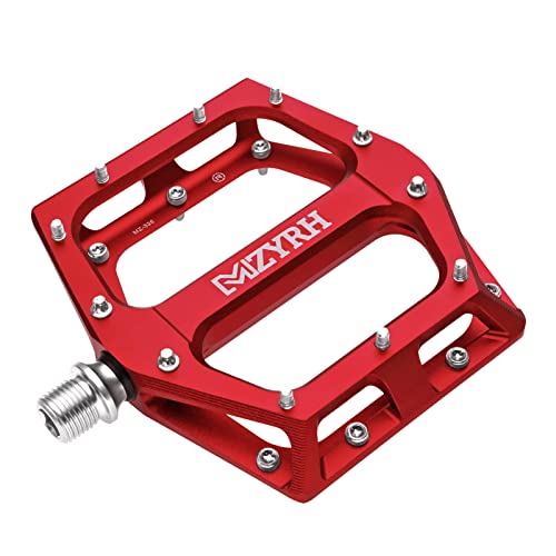 Lightweight Red Bike Pedals with Sealed Bearings
