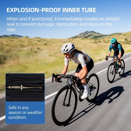 AR-PRO (6-Pack) 28" 700x20-25c Replacement Road Bike Inner Tubes with 60mm Presta Valves and Free 2 Tire Levers - Bike Tubes for 700x20c, 700x23c, and 700x25c Road Bike Tires